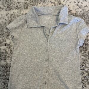 American Eagle Outfitters Heather Gray Polo